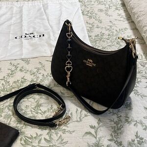 Coach Teri Hobo Bag In Signature Canvas